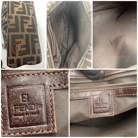 Authentic FENDI Zucca FF Logo Monogram Brown Bag - Picture 12 of 15